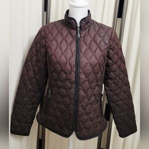 Eddie Bauer Women’s Premium Goose Down Quilted Brown Jacket | Size Medium